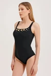 SWIMSUIT WITH GOLD ACCESSORY DETAIL