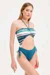 PATTERNED SWIMSUIT WITH ACCESSORY DETAIL