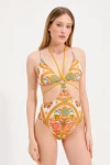 PATTERNED TRIANGLE SWIMSUIT