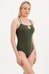 SWIMSUIT WITH GOLD ACCESSORIES