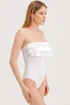 PLEATED DETAILED SWIMSUIT ON THE FRONT